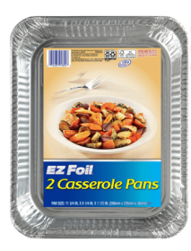 EZ Foil Disposable Casserole Pans, 11.75 x 11.25 inch, 2 Count