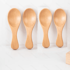 4Pcs Mini Wooden Spoons; Small Spice Condiment Spoon; Sugar Tea Coffee Scoop; Short Handle Wood Spoon; Jam Mustard Ice Cream Wood Spoons; Kitchen (Color: Color #2)