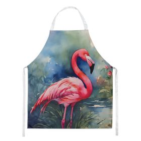Flamingo Apron Cooking Kitchen Server Baking Crafts Gardening for Adult Women Men, Unisex, Large, Multicolor (Default: Default)
